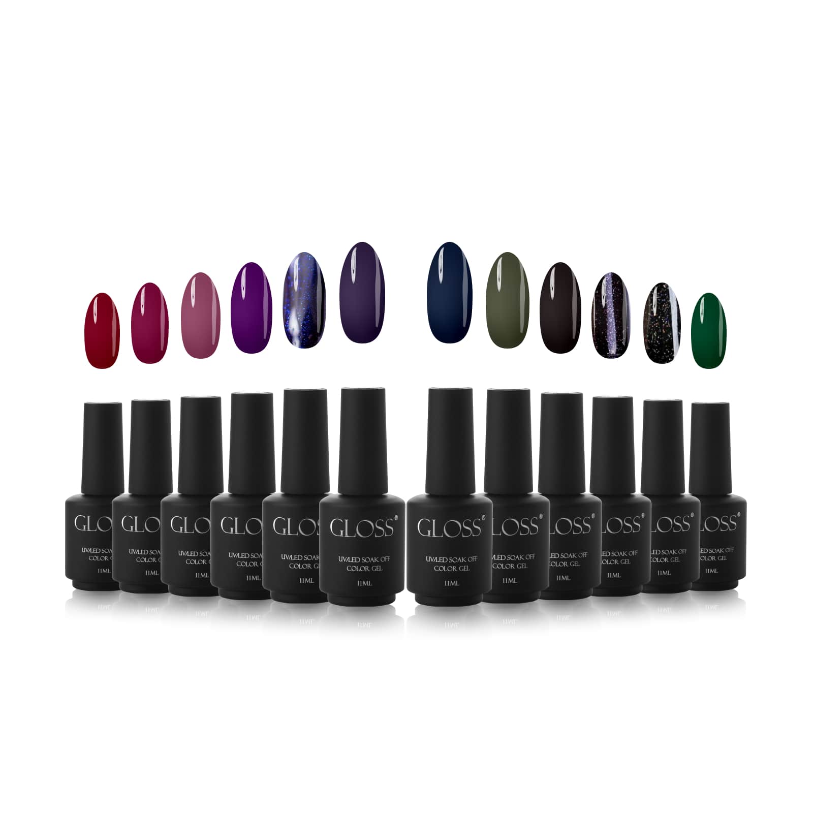 GLOSS Color gel set "Noir Harmony", 12 pcs (11 ml)